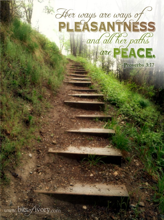 Wisdom | Her ways are ways of pleasantness and all her paths are peace. - Proverbs 3:17 | www.bitsofivory.com