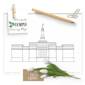 Image of Columbus Ohio Temple coloring page