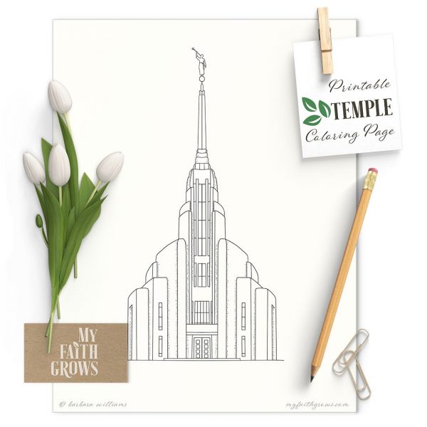 Image of Rome Italy Temple Printable coloring page