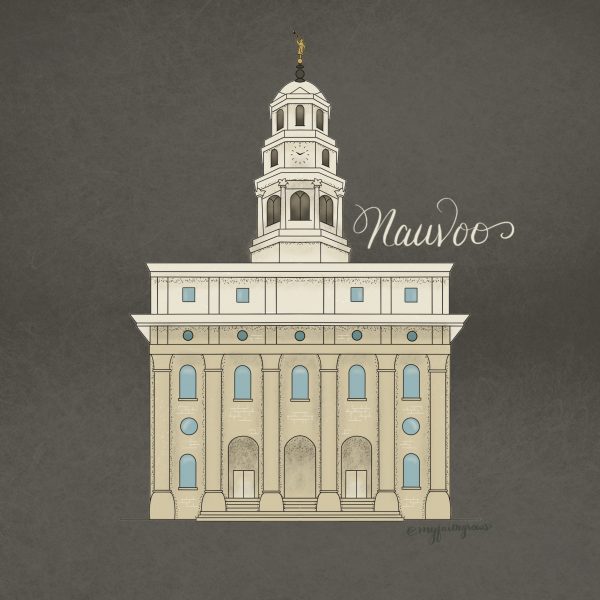 Nauvoo Temple Coloring Page Digitally Colored