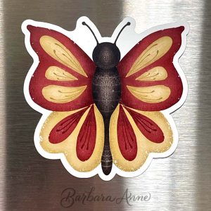 Butterfly magnet on refrigerator