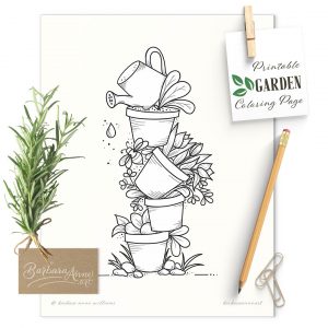 flowerpot stack coloring page mockup by barbara anne williams