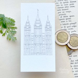 salt lake temple customizable illustrated bookmark