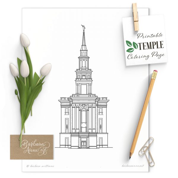 mock-up of a Drawing of the Philadelphia Pennsylvania Temple of the Church of Jesus Christ of Latter-day Saints