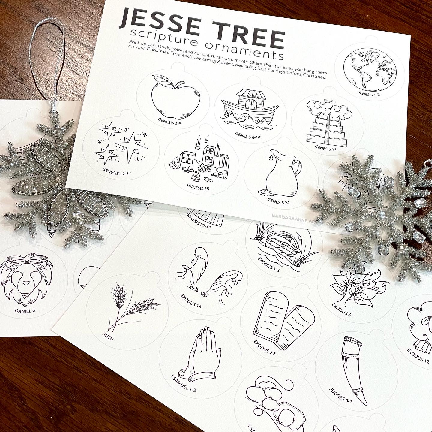 Jesse Tree Printable Ornaments Barbara Anne Art