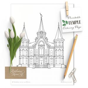 Provo City Center Temple printable coloring page mock up