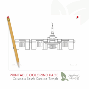 Columbia South Carolina Temple coloring page