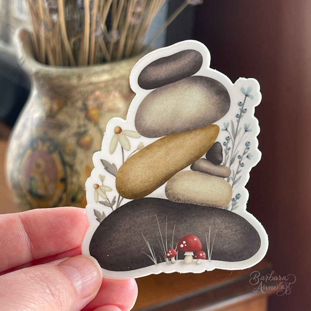Stack of rocks cairn stickers
