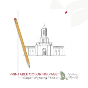 Casper Wyoming Temple Coloring Page by Barbara Anne Art