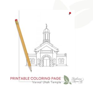 Vernal Utah Temple coloring page by Barbara Anne Art