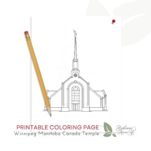 Coloring Page of the Winnipeg Manitoba Canada Temple by Barbara Anne Art